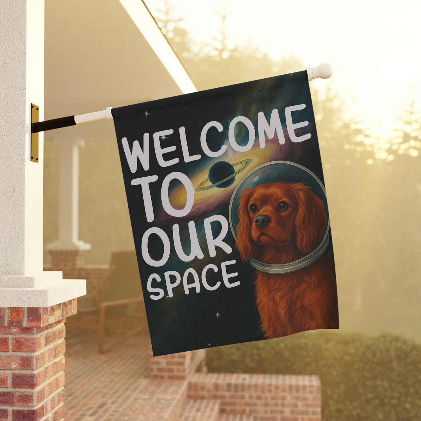 Ruby Cavalier Space Garden Flag