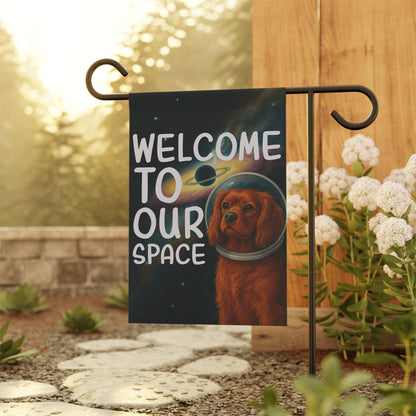 Ruby Cavalier Space Garden Flag