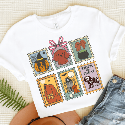 Ruby Cavalier Spooky Stamps TShirt White