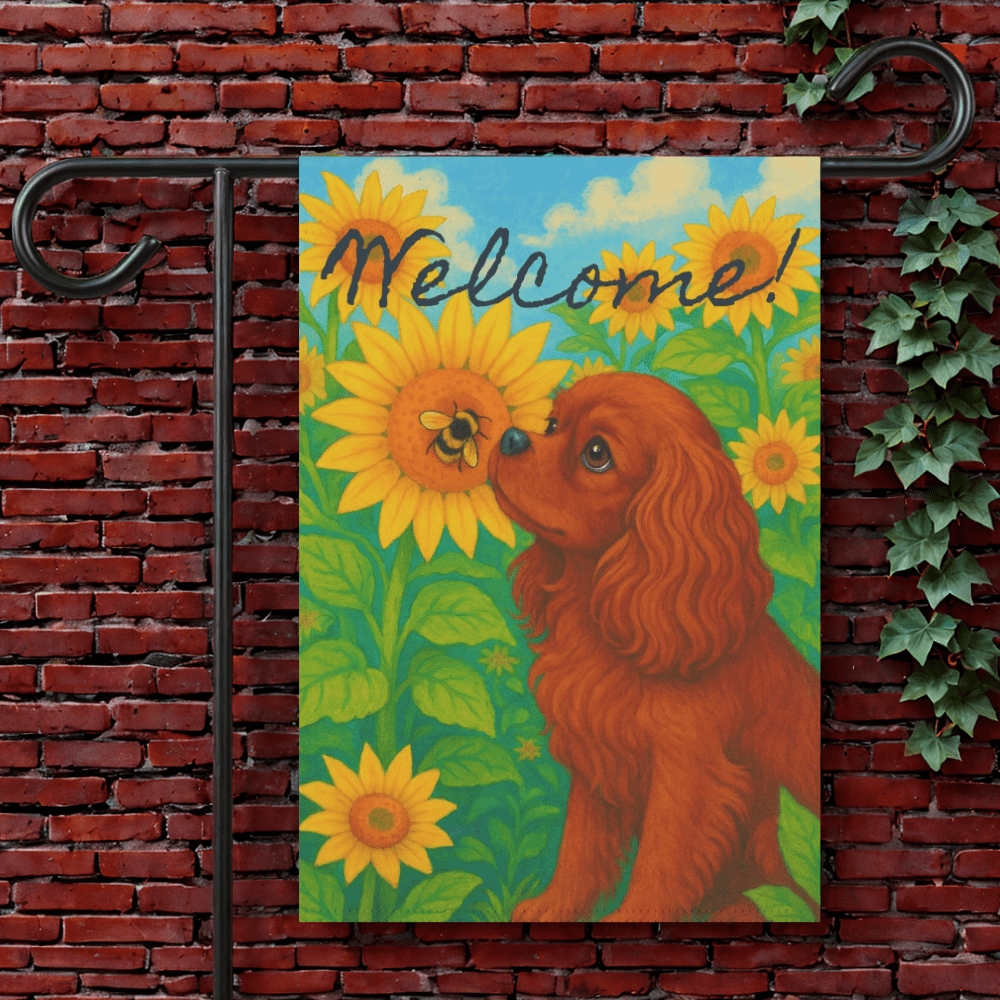 Ruby Cavalier Sunflower Garden Flag 12'' × 18''