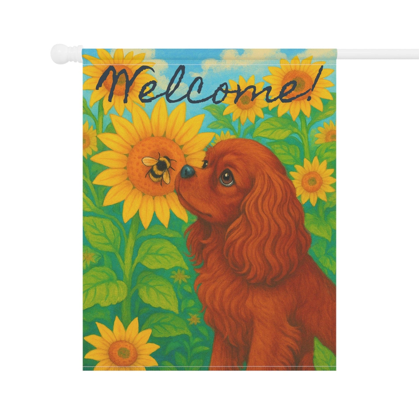 Ruby Cavalier Sunflower Garden Flag