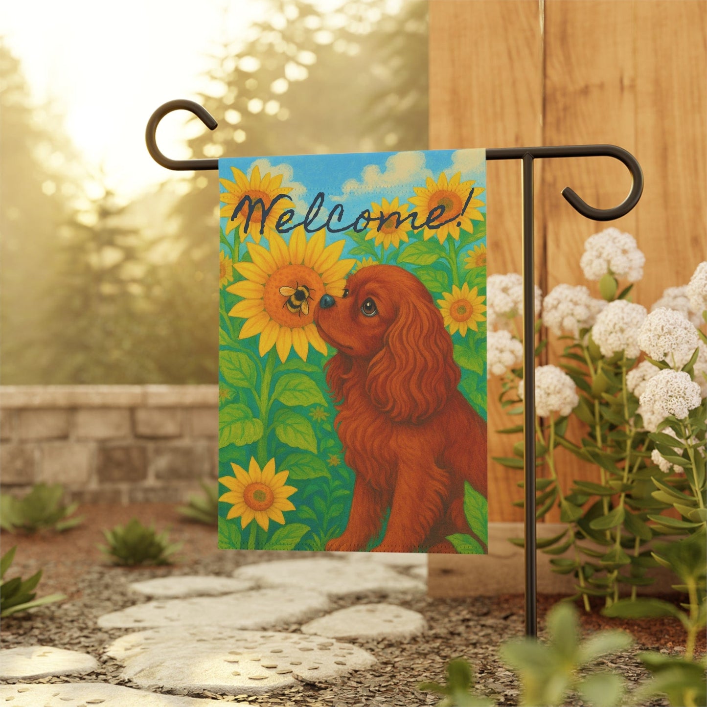 Ruby Cavalier Sunflower Garden Flag