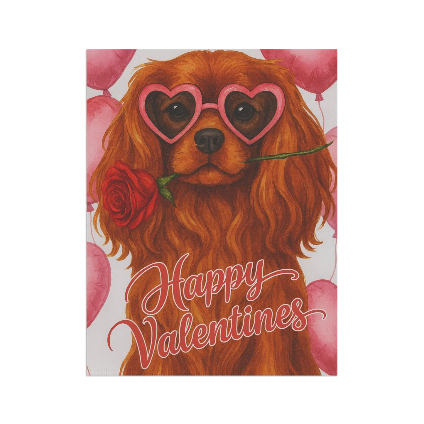 Ruby Cavalier Valentines Day Garden Flag