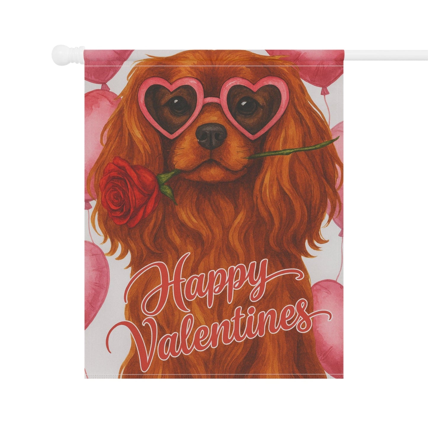 Ruby Cavalier Valentines Day Garden Flag
