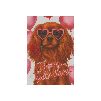 Ruby Cavalier Valentines Day Garden Flag