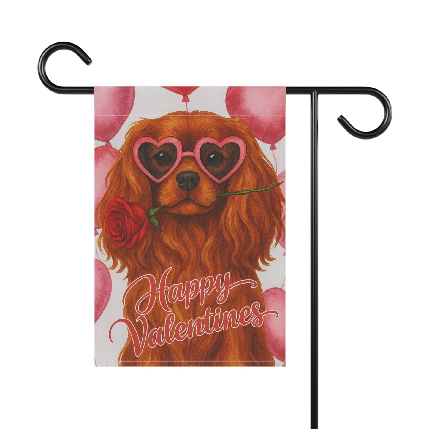 Ruby Cavalier Valentines Day Garden Flag