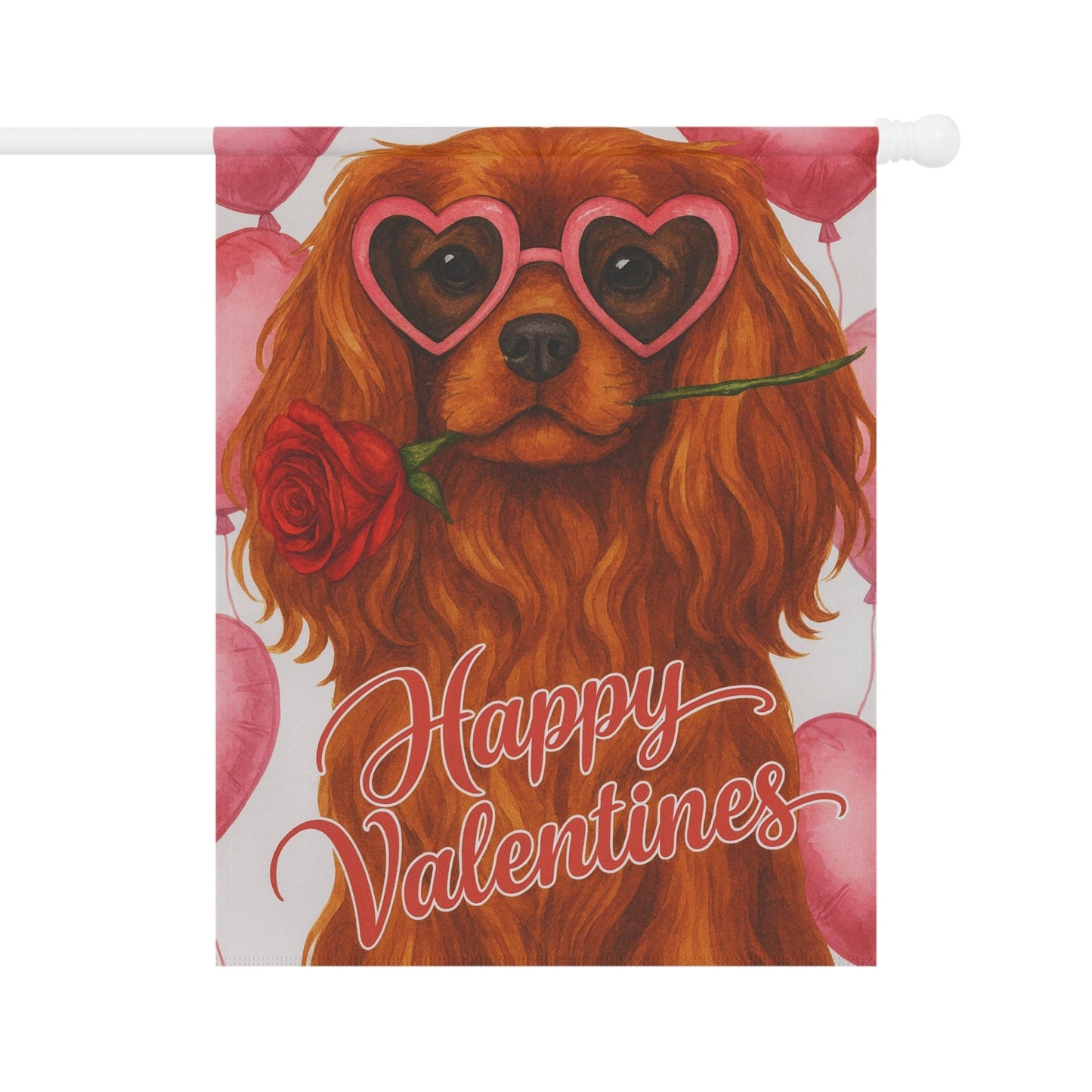 Ruby Cavalier Valentines Day Garden Flag