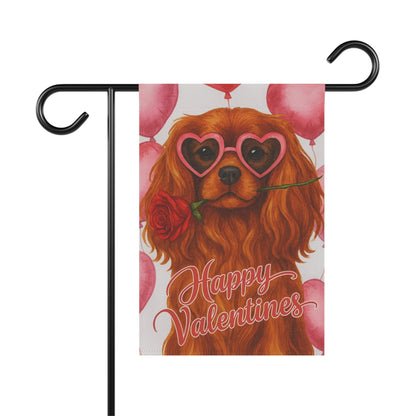 Ruby Cavalier Valentines Day Garden Flag