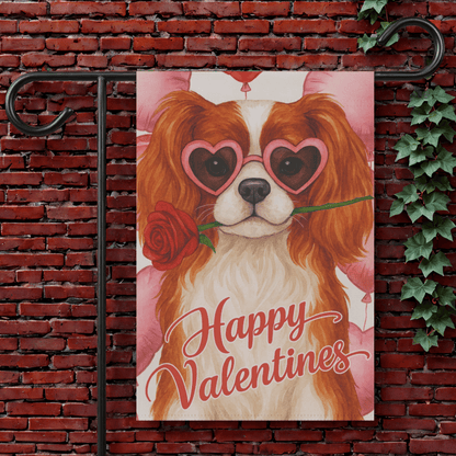 Ruby Cavalier Valentines Day Garden Flag 12'' × 18''