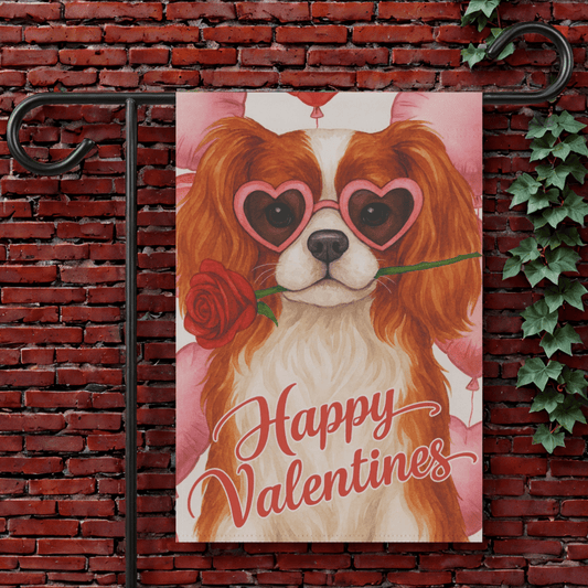 Ruby Cavalier Valentines Day Garden Flag 12'' × 18''