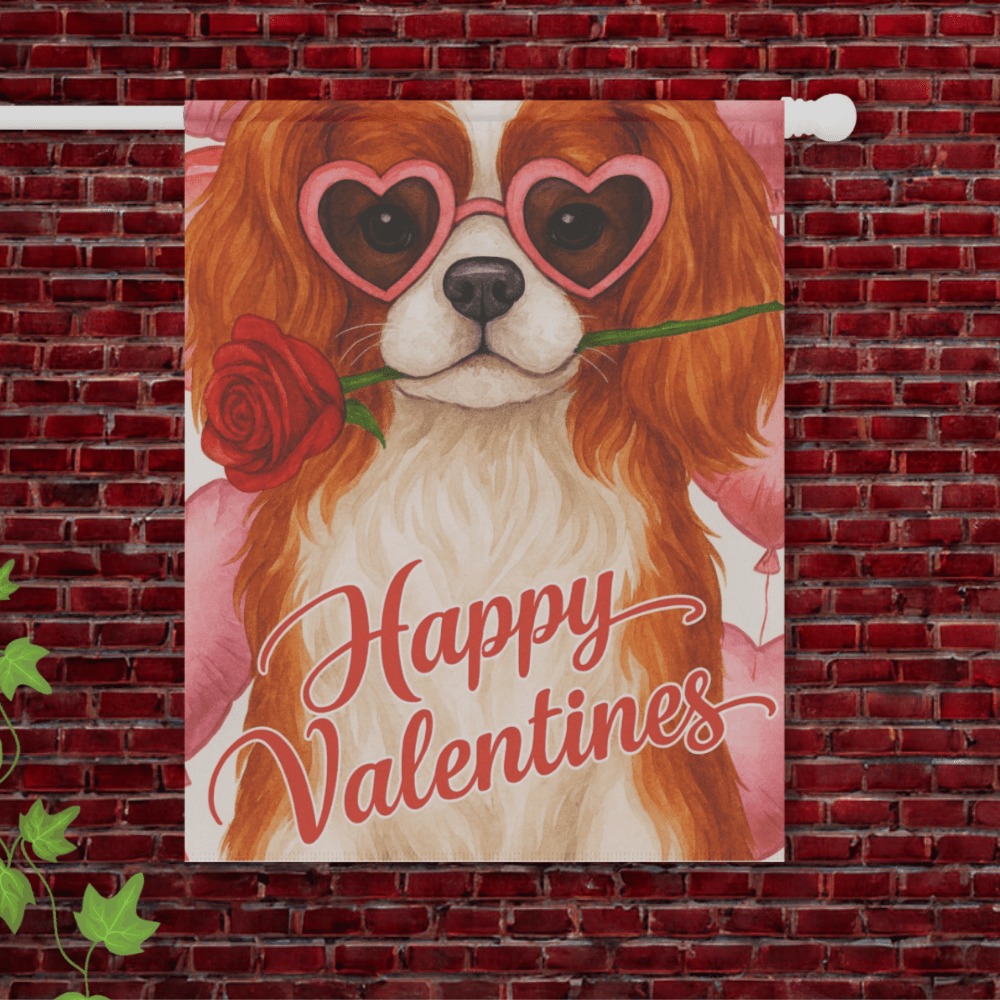 Ruby Cavalier Valentines Day Garden Flag 24.5'' × 32''