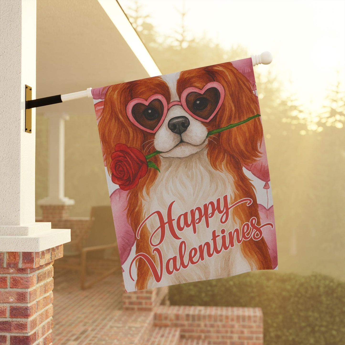 Ruby Cavalier Valentines Day Garden Flag