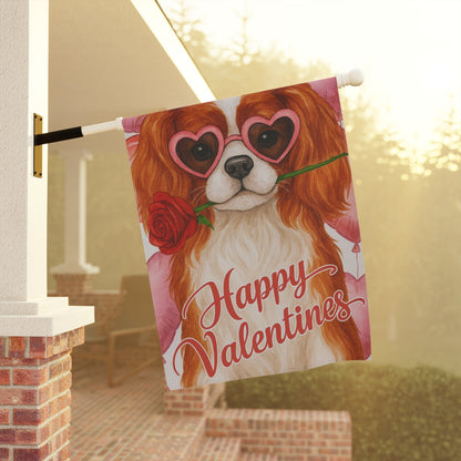 Ruby Cavalier Valentines Day Garden Flag