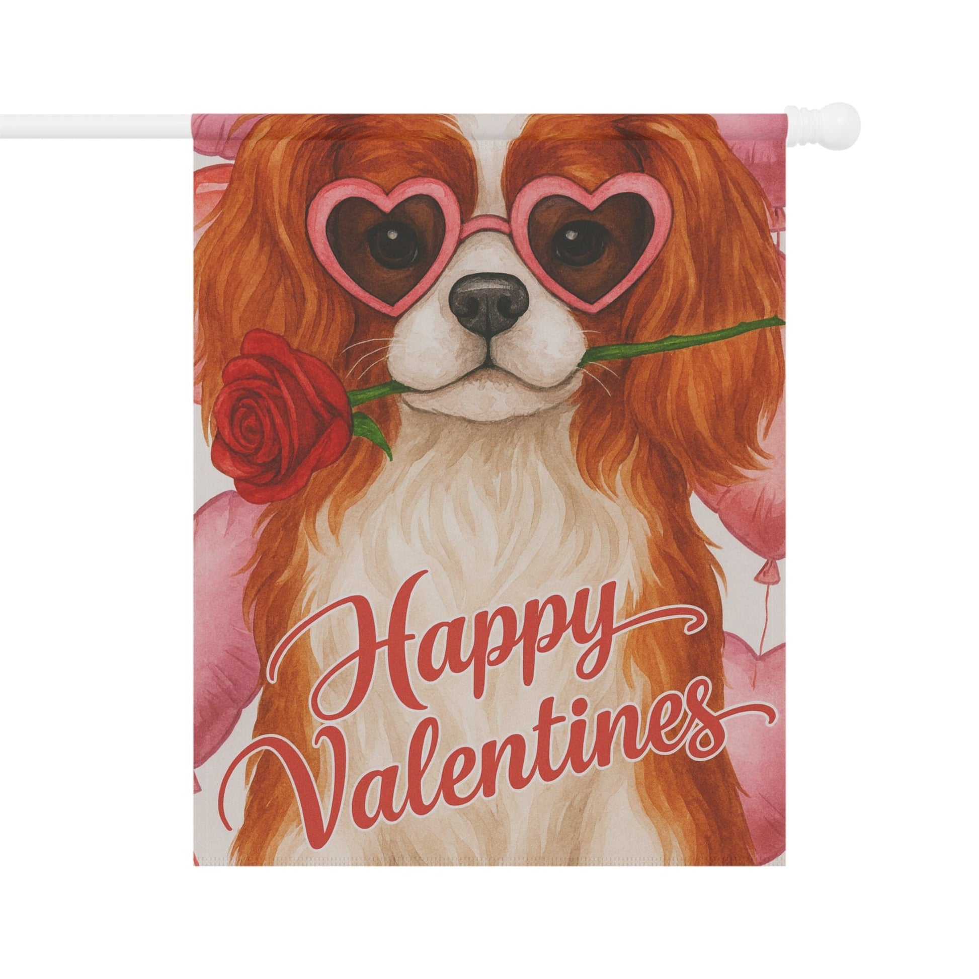 Ruby Cavalier Valentines Day Garden Flag