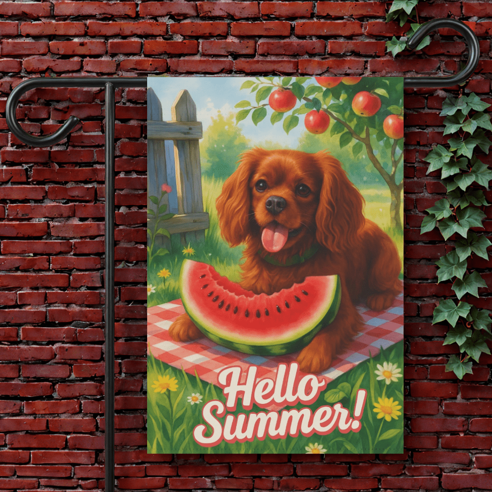 Ruby Cavalier Watermelon Garden Flag 12'' × 18''