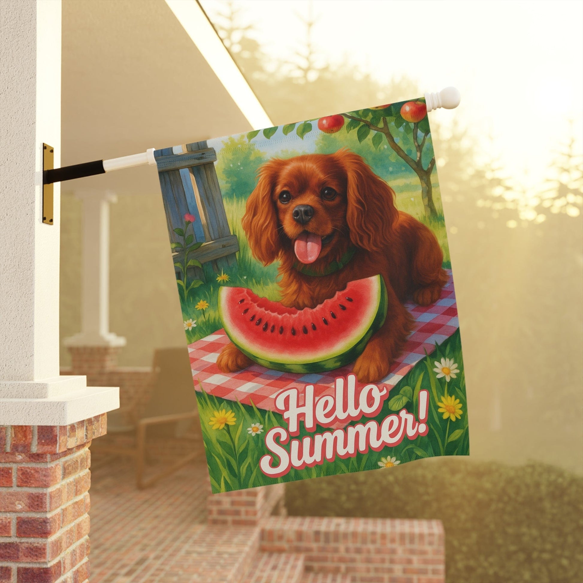 Ruby Cavalier Watermelon Garden Flag