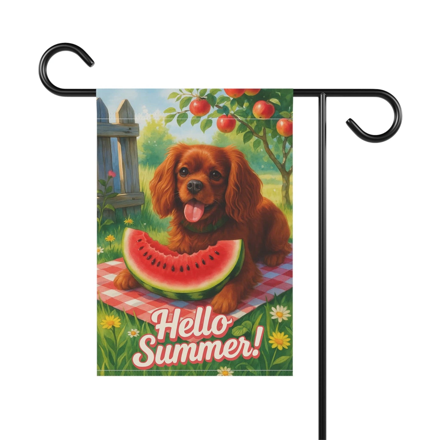 Ruby Cavalier Watermelon Garden Flag