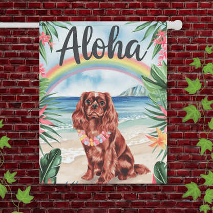 Printify Garden Flag 24.5'' × 32'' Ruby King Charles Cavalier Hawaii Garden Flag
