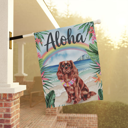 Printify Garden Flag Ruby King Charles Cavalier Hawaii Garden Flag