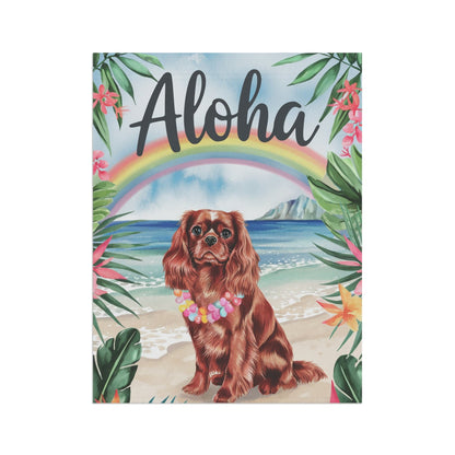 Printify Garden Flag Ruby King Charles Cavalier Hawaii Garden Flag