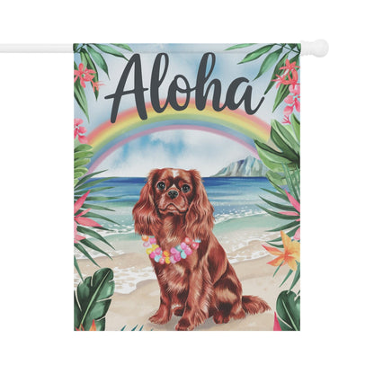 Printify Garden Flag Ruby King Charles Cavalier Hawaii Garden Flag