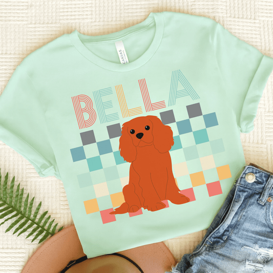 Printify T-Shirt Heather Mint / S Ruby King Charles Checkered Tee