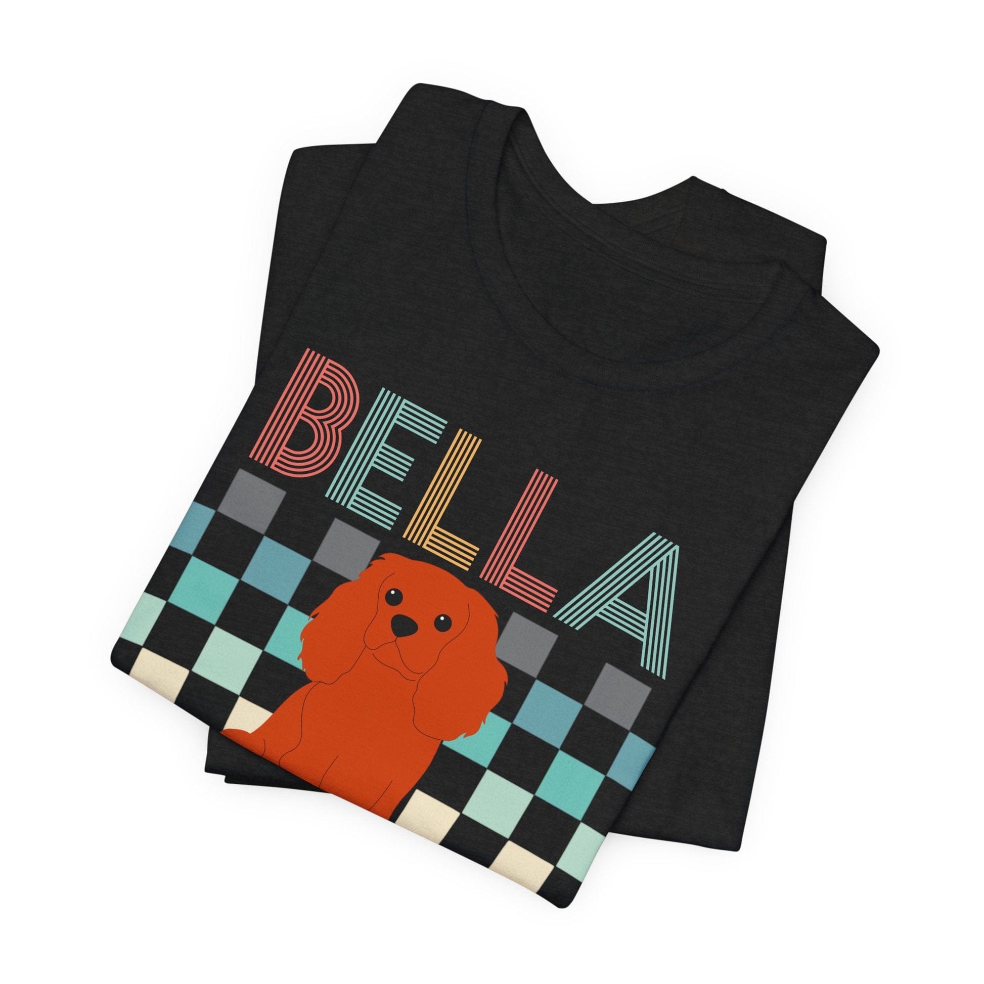 Printify T-Shirt Ruby King Charles Checkered Tee