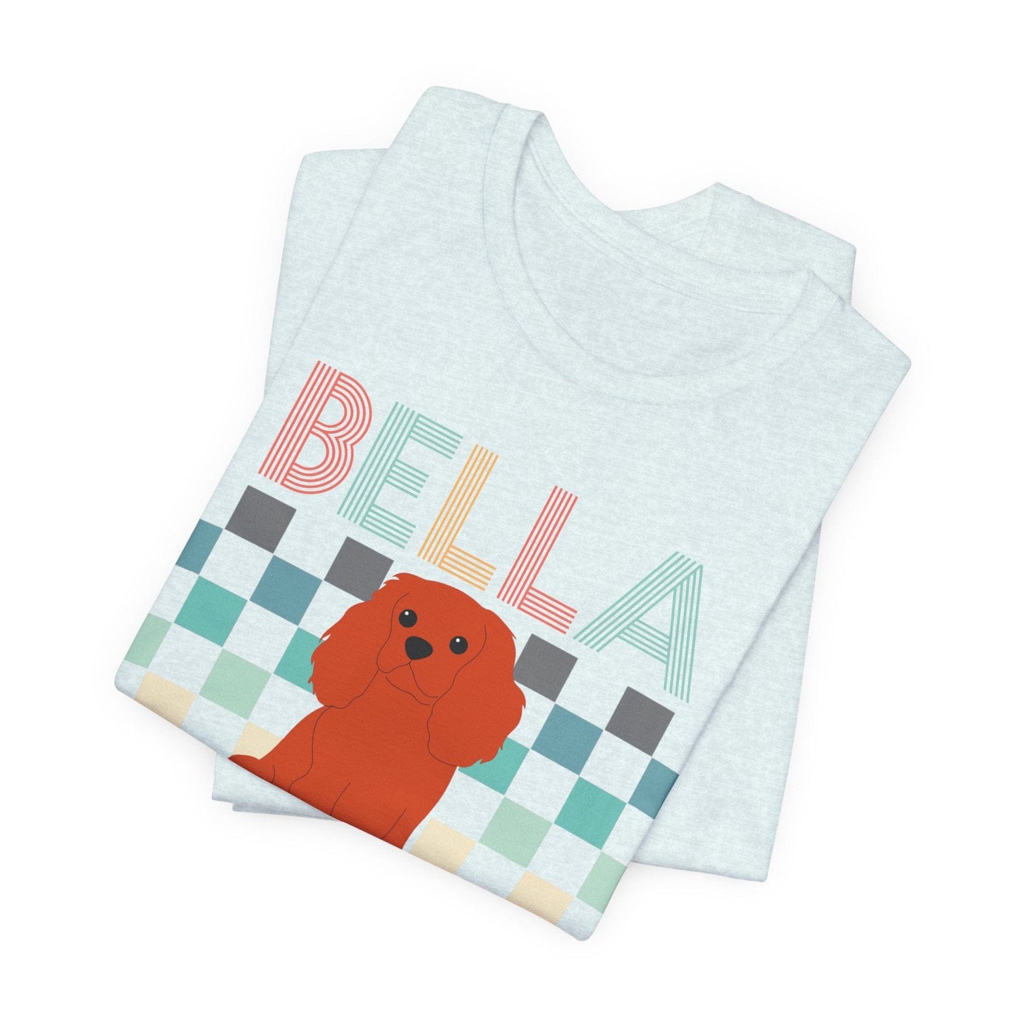 Printify T-Shirt Ruby King Charles Checkered Tee