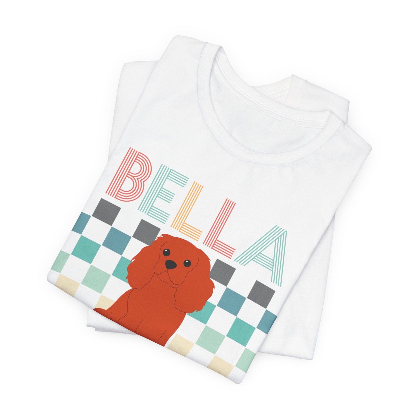 Printify T-Shirt Ruby King Charles Checkered Tee