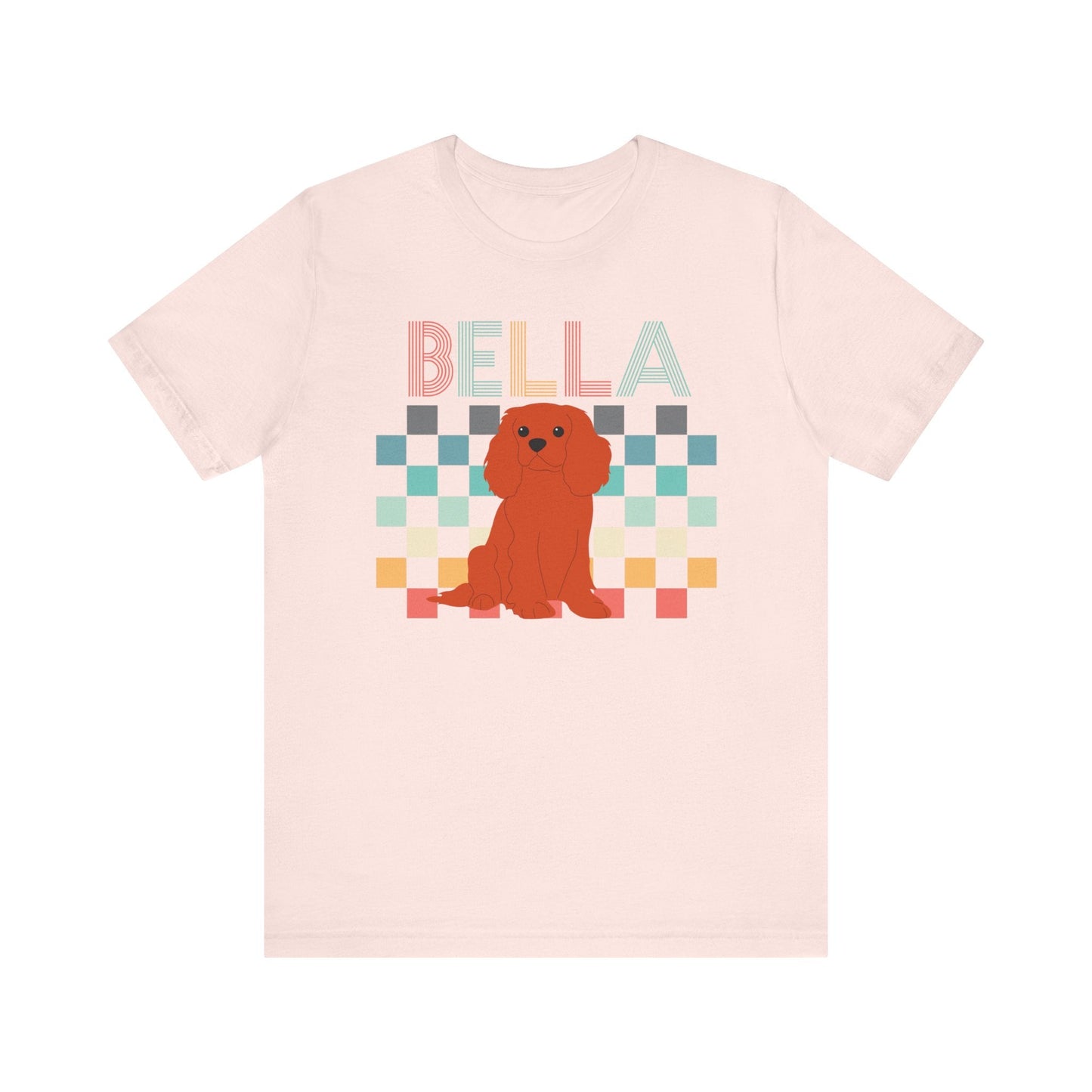 Printify T-Shirt Ruby King Charles Checkered Tee