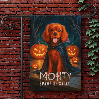 Printify Garden Flag Ruby King Charles Halloween Yard Flag