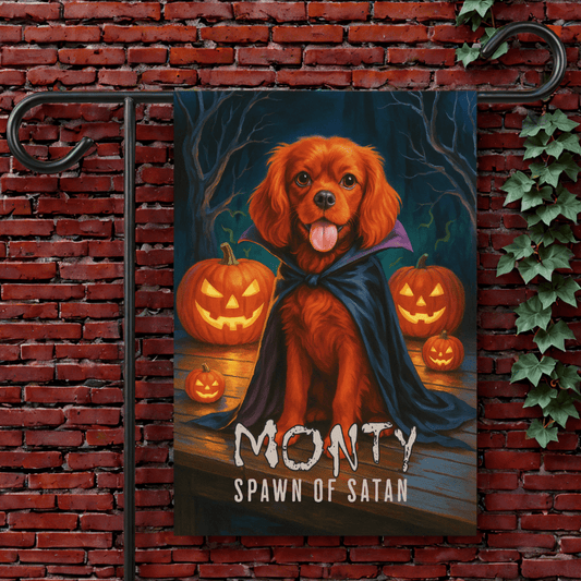 Printify Garden Flag Ruby King Charles Halloween Yard Flag