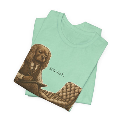 Printify T-Shirt Ruby King Charles Sit Stay TShirt