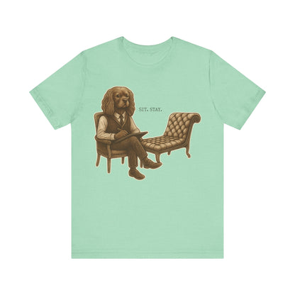Printify T-Shirt Ruby King Charles Sit Stay TShirt