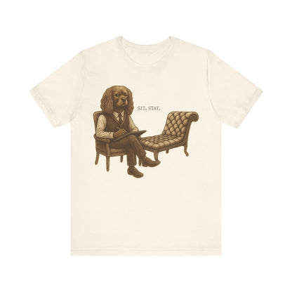 Printify T-Shirt Ruby King Charles Sit Stay TShirt