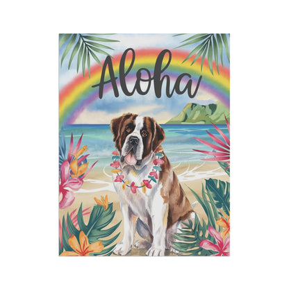 Printify Garden Flag Saint Bernard Aloha Garden Flag