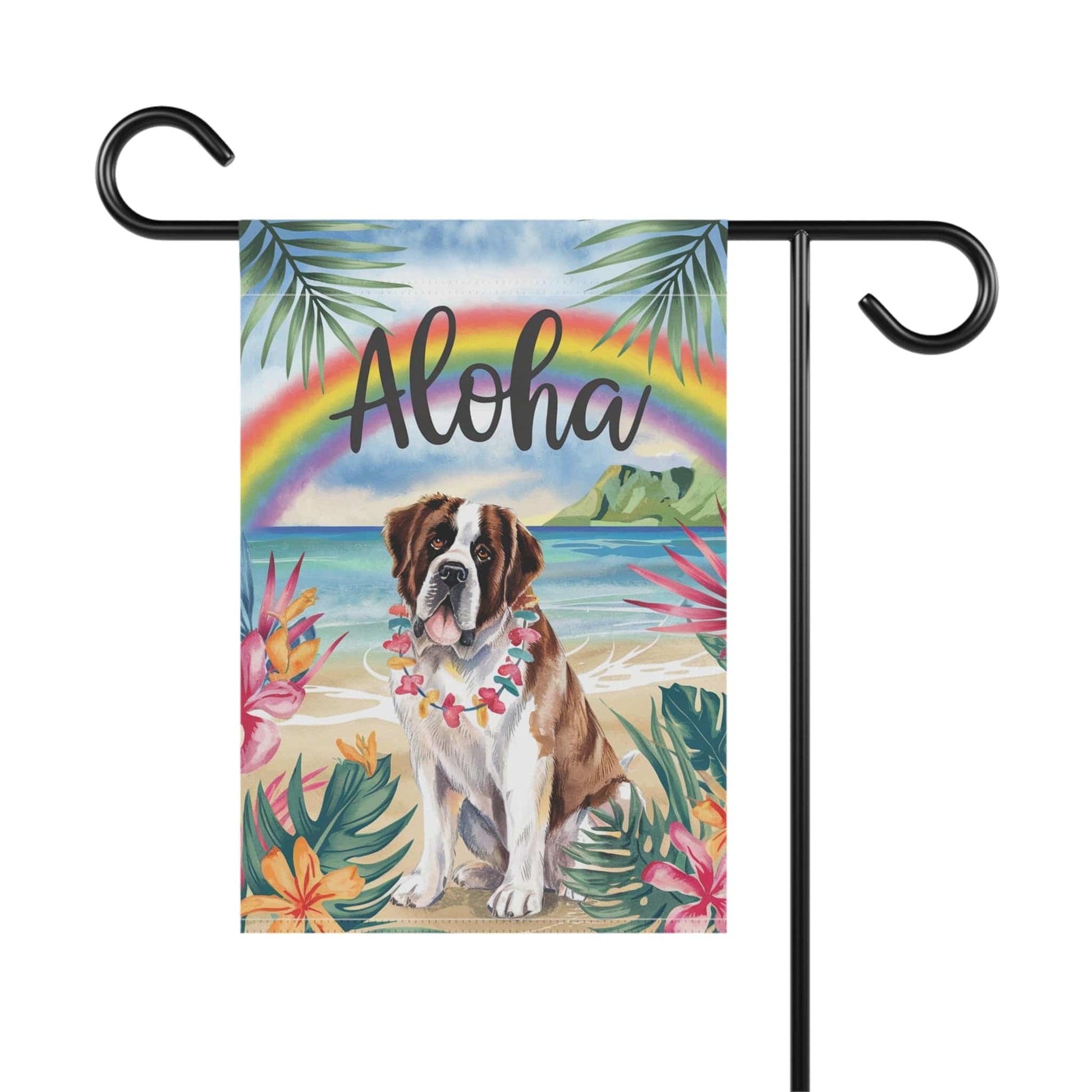 Printify Garden Flag Saint Bernard Aloha Garden Flag