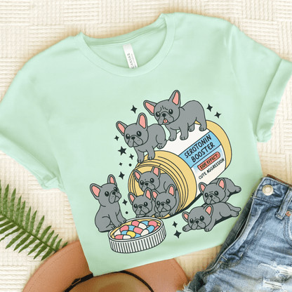 Serotonin Tee Black French Bulldog Heather Mint