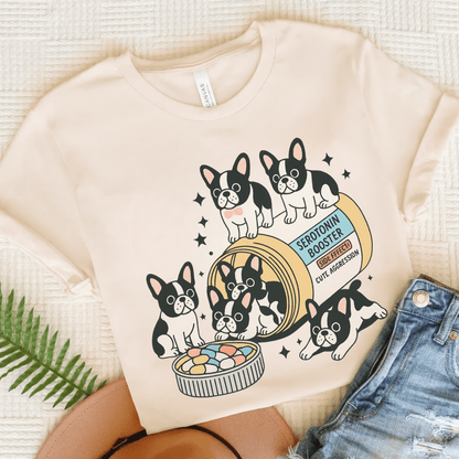 Serotonin Tee Piebald Frenchie Natural