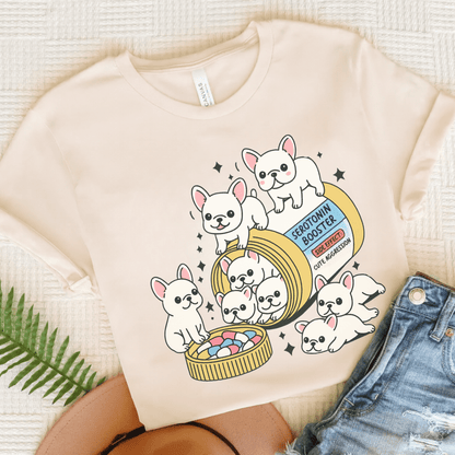 Serotonin Tee White Frenchie Natural