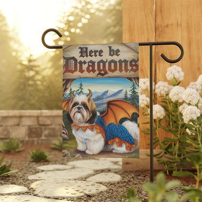 Printify Home Decor Shih Tzu Dog Dragon, Garden Flag, Fantasy Pet Adventure, Yard Spring Decor, Housewarming Halloween