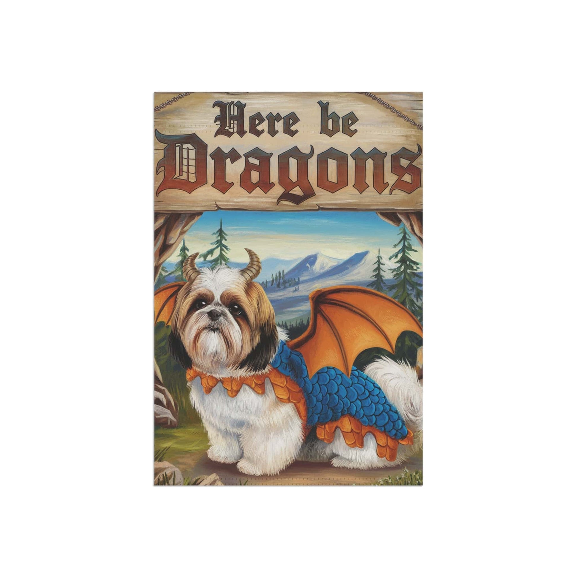 Printify Home Decor Shih Tzu Dog Dragon, Garden Flag, Fantasy Pet Adventure, Yard Spring Decor, Housewarming Halloween