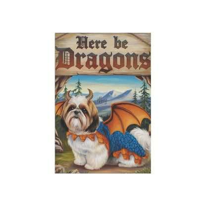 Printify Home Decor Shih Tzu Dog Dragon, Garden Flag, Fantasy Pet Adventure, Yard Spring Decor, Housewarming Halloween