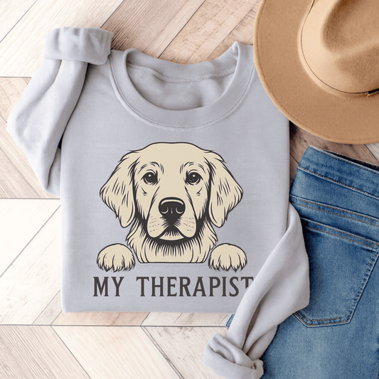 Therapist Golden Retriever Unisex Sweatshirt Ash