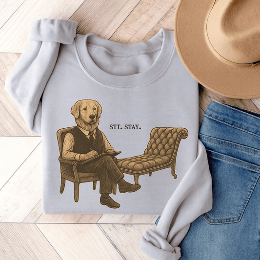 Therapy Golden Retriever Unisex Sweatshirt Ash