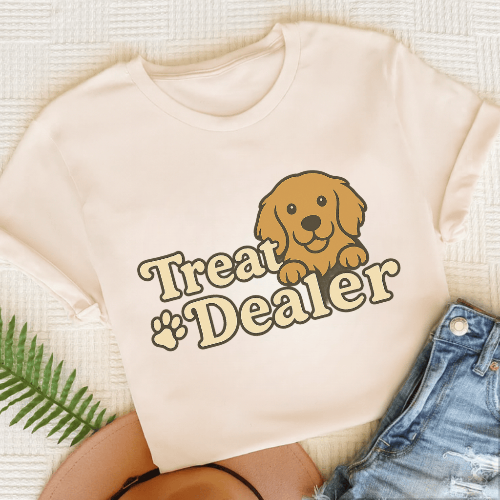 Treat Dealer Golden Retriever Unisex Tshirt Natural