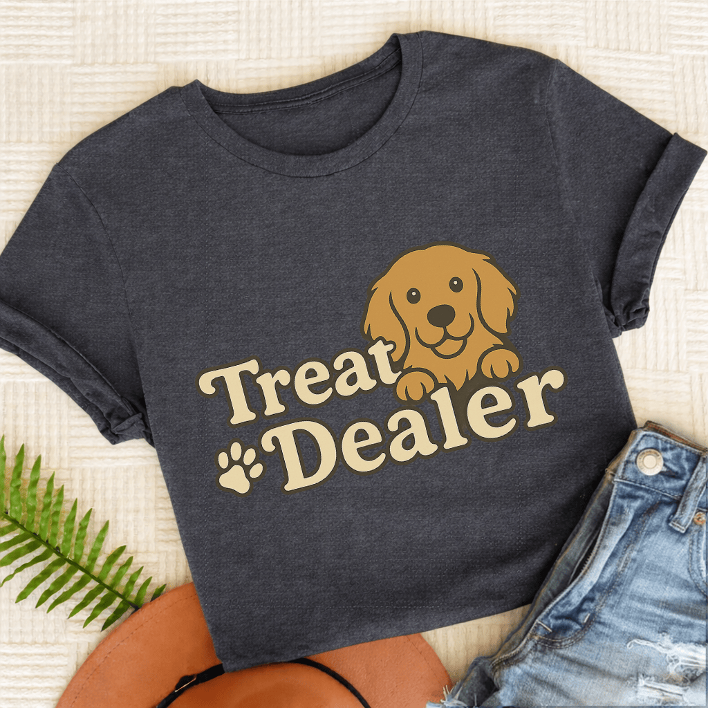Treat Dealer Golden Retriever Unisex Tshirt Dark Heather