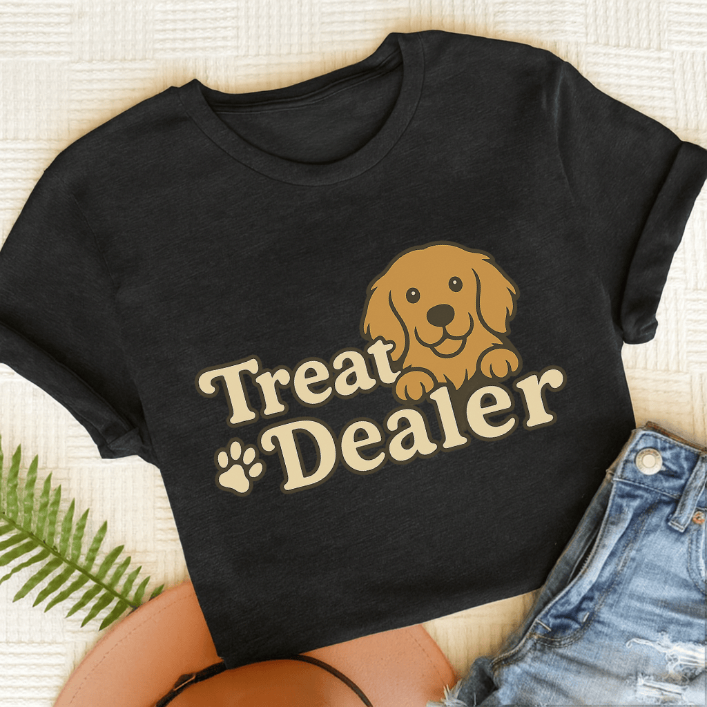 Treat Dealer Golden Retriever Unisex Tshirt Black