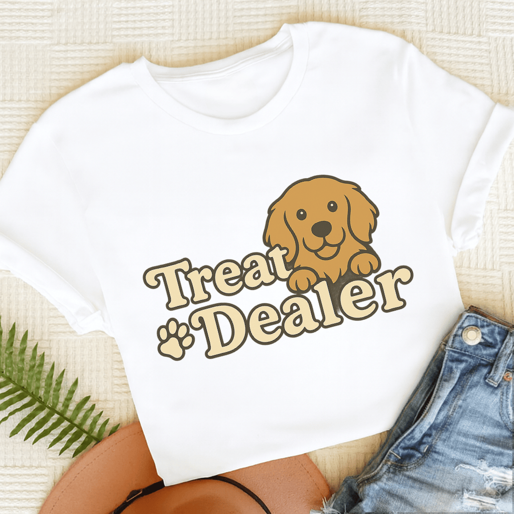 Treat Dealer Golden Retriever Unisex Tshirt White