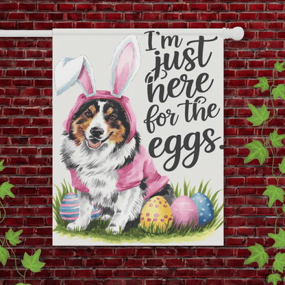 Printify Garden Flag 24.5'' × 32'' Tricolor Australian Shepherd Easter Garden Flag